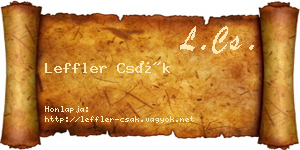 Leffler Csák névjegykártya